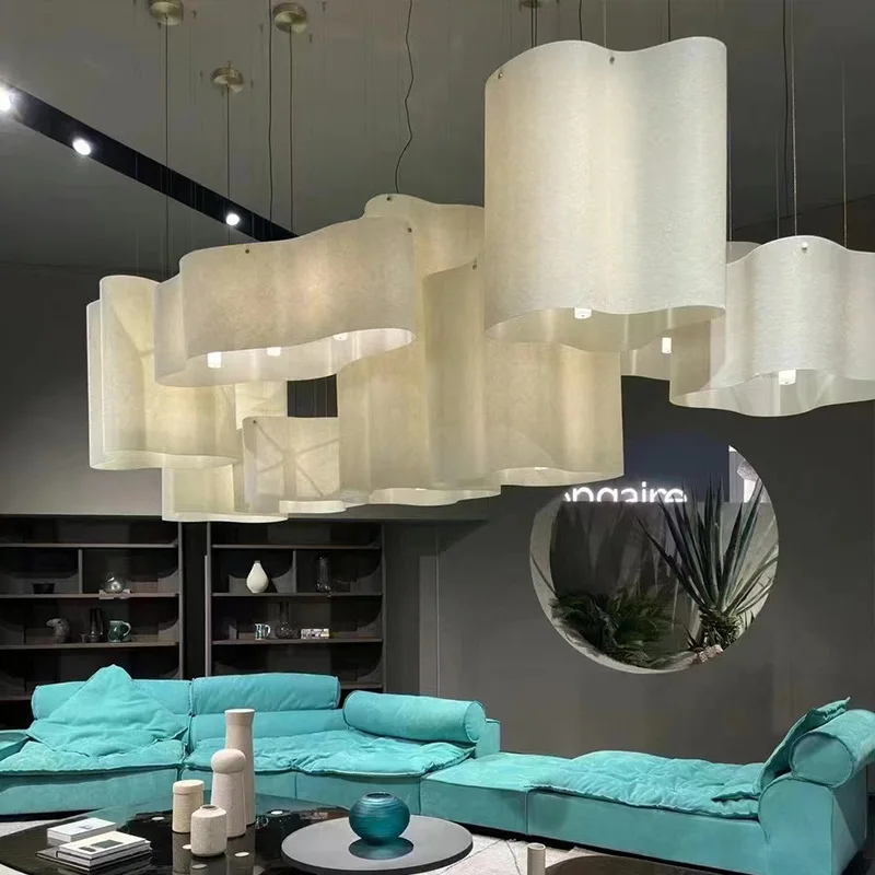 Nuvola Wolke Pendelleuchte Kreative LED Stoff Hängende Kronleuchter Für Wohnzimmer Restaurant Hotel Projekt Moderne Große Pendelleuchte