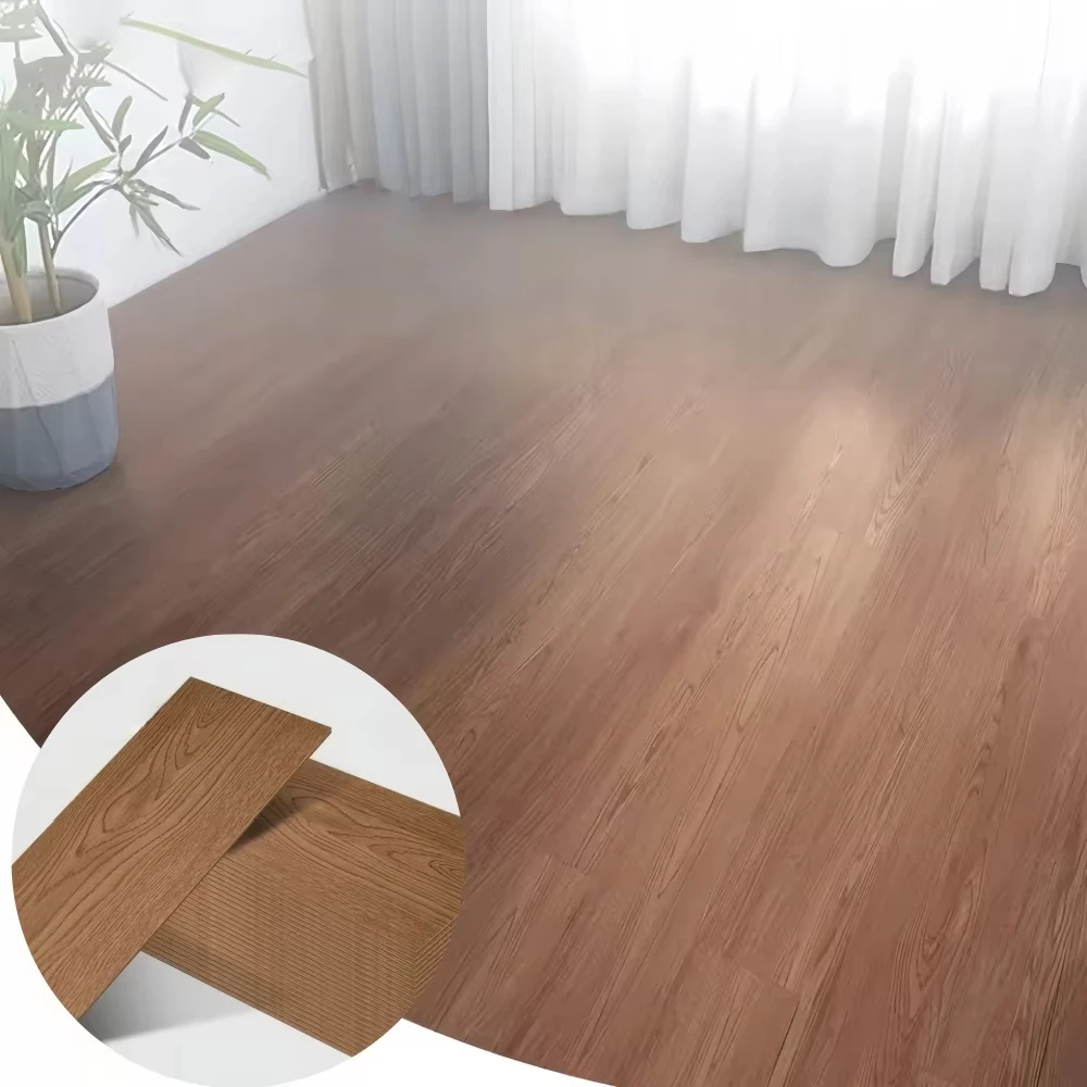 10 Stück selbstklebende Holzmaserung-Boden-Wandaufkleber im modernen Stil, PVC, für Wohnzimmer, Toilette, Küche, Heim, Bodendekoration, wasserdichter Aufkleber Image
