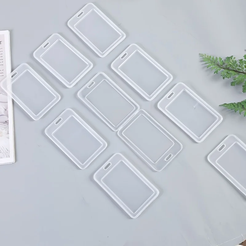 1 Stück Transparente Plastik-Arbeitslizenzkartenhülle Bankkarten-Kreditkartenhalter Verkehrskarten-Schutzhülle Kofferanhänger-Etui Image