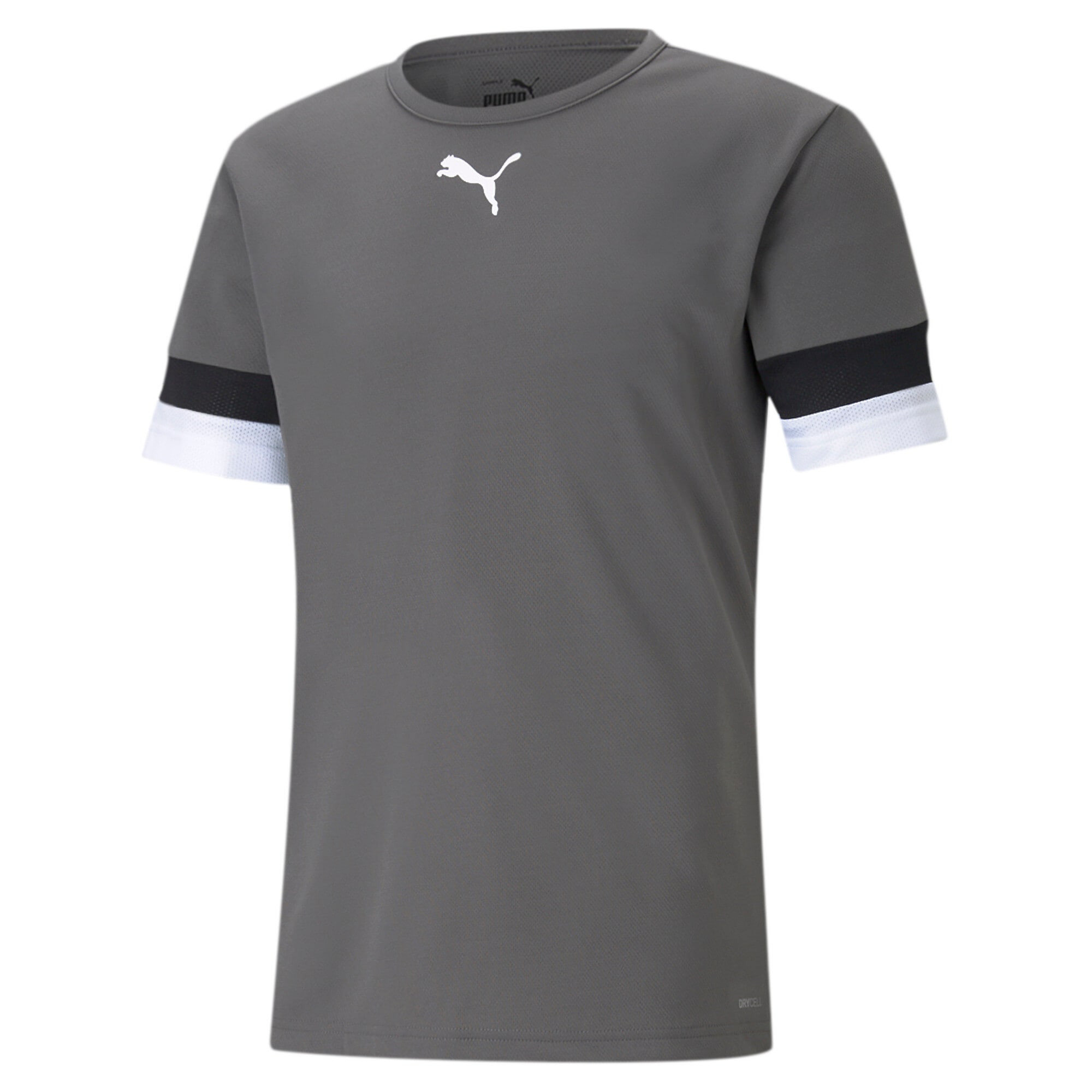 Trainingstop PUMA "TEAMRISE JERSEY", Herren, Gr. L, smoked pearl, Netz, Obermaterial: 100% Polyester, regular fit normal, Rundhals, Tops, Regular Fit, mit Rundhalsausschnitt, mit Mesh-Details an den Ärmeln Image