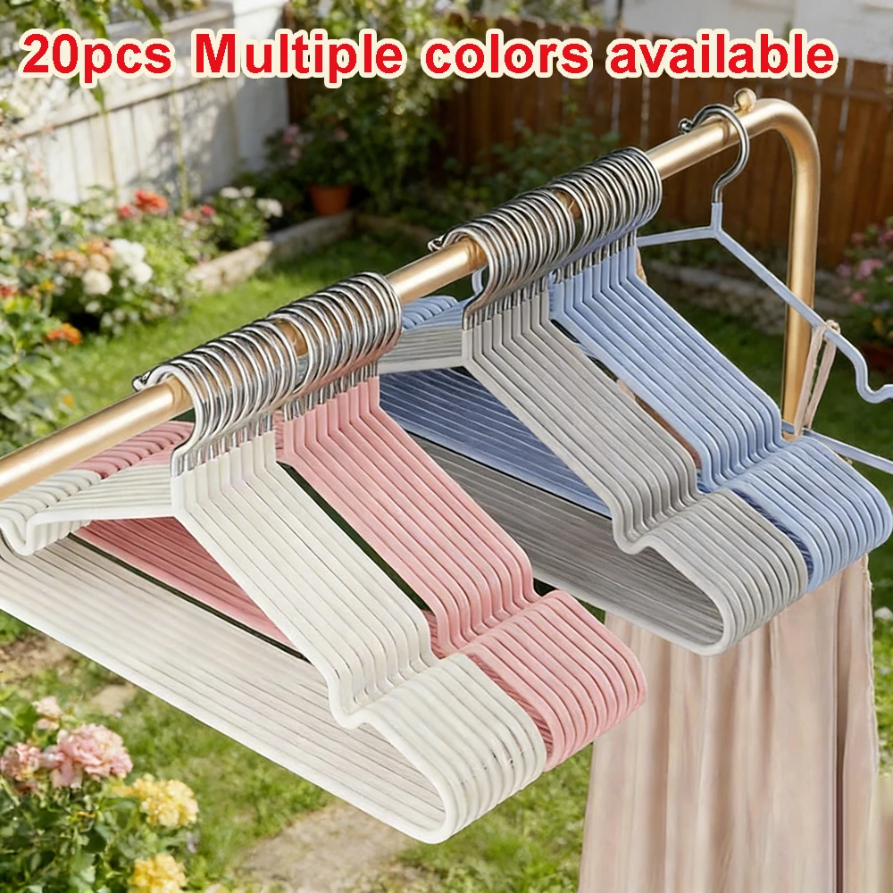 Heavy Duty Metal Clothes Hangers 20 Pack, Anti-Slip Space Saving Coat Hangers for Closet, Garage, Boutique & Household Storage
