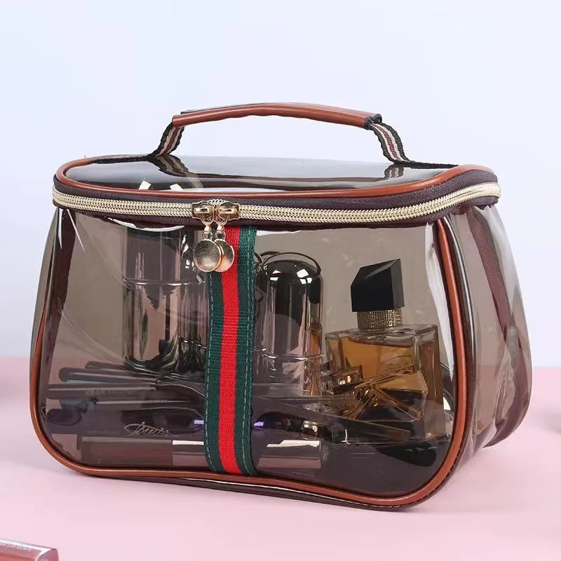 Kosmetiktasche Tragbar Wasserdicht Transparent Große Kapazität Reise-Aufbewahrung Hochwertige Tragbare Schminktasche Image