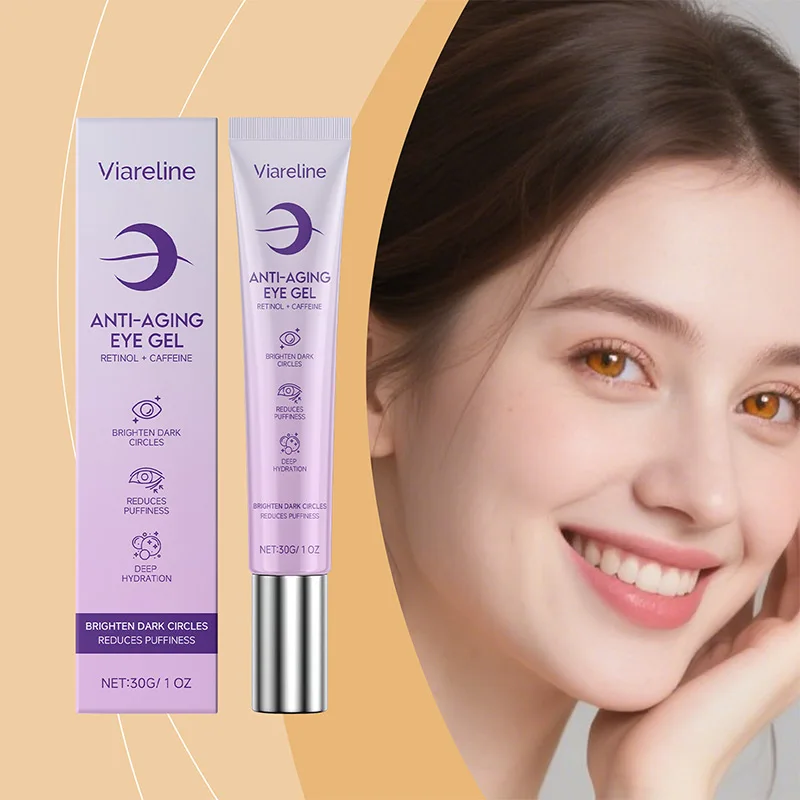 Anti-Aging Augengel mit Retinol und Koffein Sanfte Feuchtigkeitsformel Hellt Augenringe auf Reduziert Schwellungen Glättet Feine Linien Image