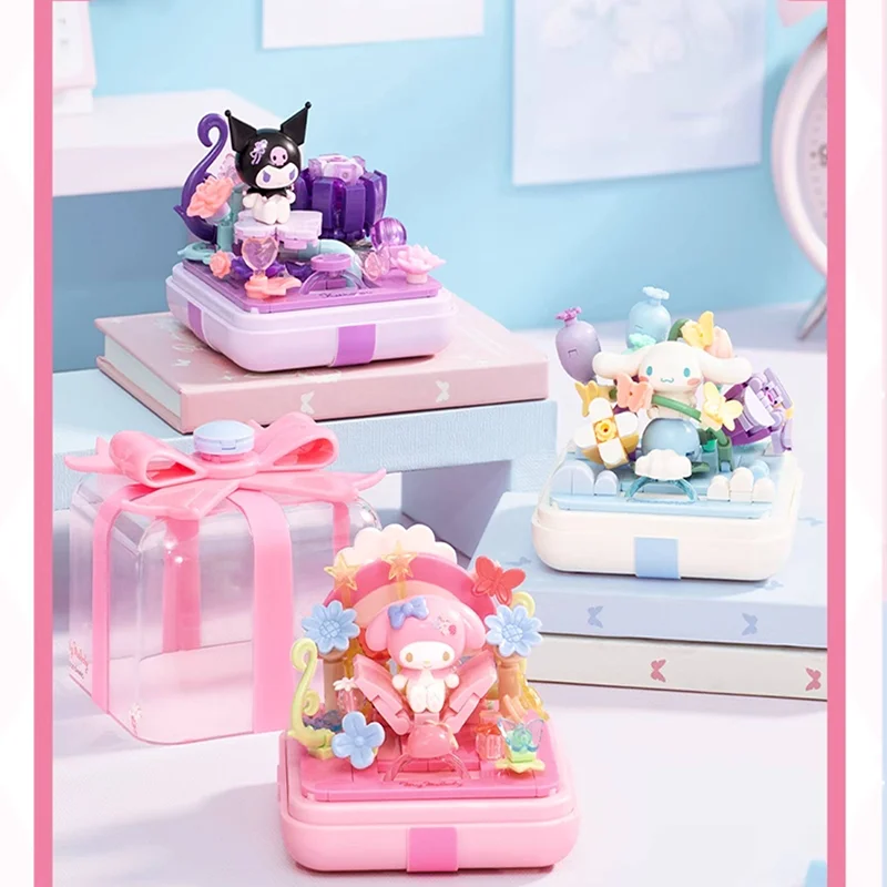 Wonder Moon Sanrio Charaktere Hello Kitty Kuromi My Melody Fidget Ring Baustein Überraschungs-Blindbox Geburtstagsgeschenk für Mädchen