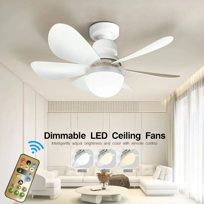 LED-Deckenventilator-Leuchte 30W 40W Einfache Beleuchtung mit E27 Fernbedienung für Wohnzimmer, Arbeitszimmer, Haushalt, Dekorative Deckenventilator-Beleuchtung
