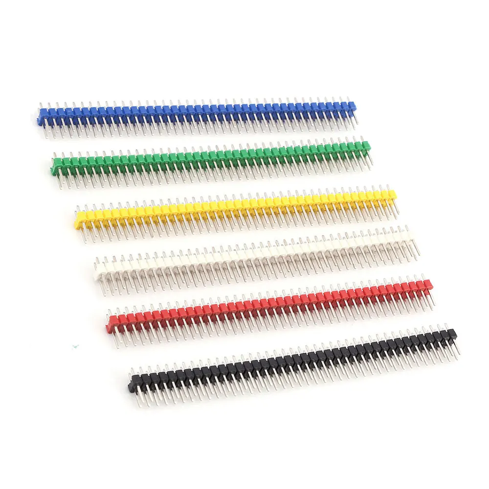 10 Stück 2,54mm 2x40-Pin Doppelreihiger Steckverbinder PCB-Stiftleiste für Arduino in Gelb/Grün/Weiß/Schwarz/Rot/Blau Image