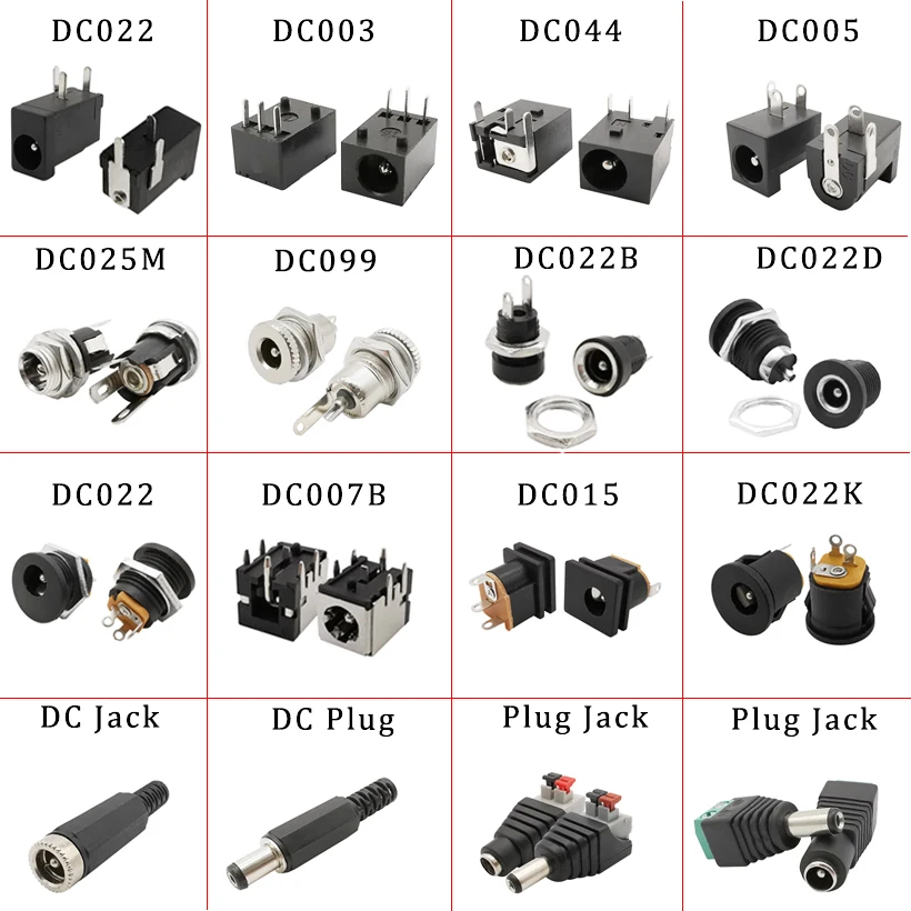 10 Teile/los DC Power Jack Buchse 12V 5,5*2,1mm 3,5x1,3mm DC Stecker lade buchse Mutter Panel Mount Adapter DC099/025M Image