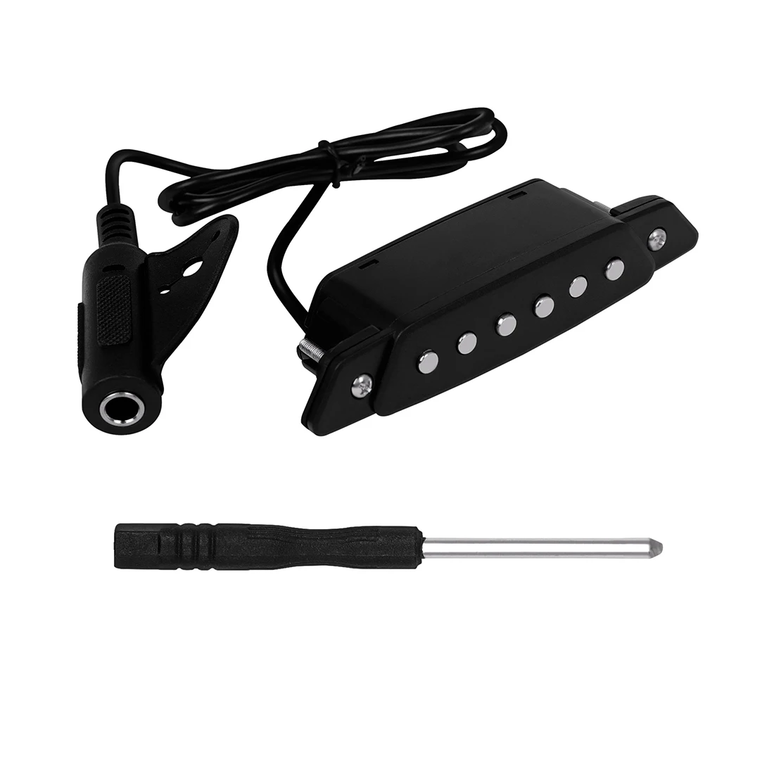 Sh-85 Schallloch schwarzer Gitarren-Tonabnehmer mit Werkzeugen Schrauben dreher Metall auslass kein Loch erforderlich, keine Batterie erforderlich Gitarren zubehör Image