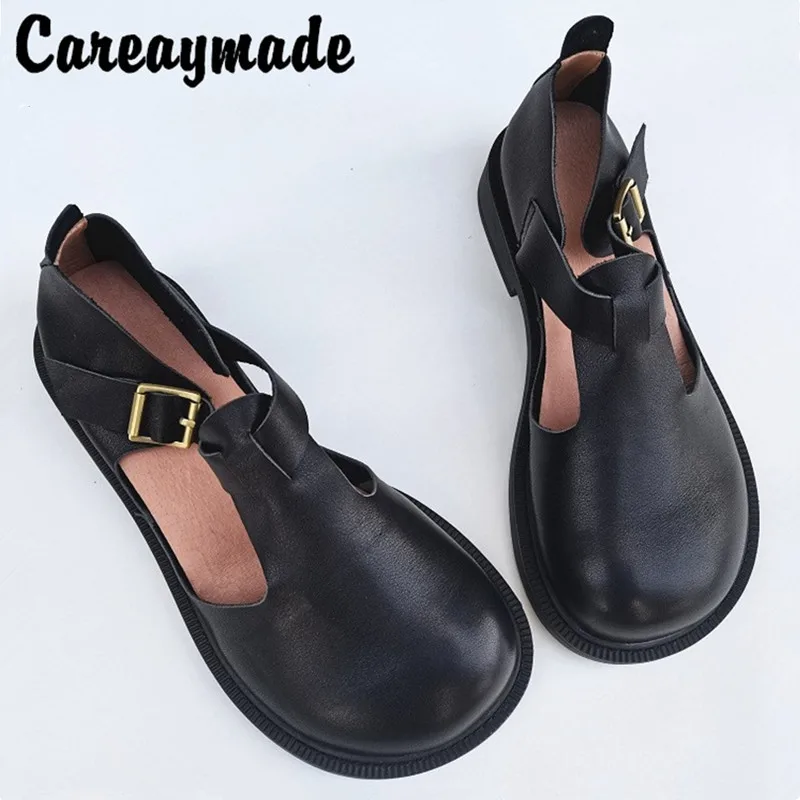 Careaymade-Echtes leder große schuhe retro Britischen stil hässliche nette frauen schuhe weiche sohle original handgemachte einzel schuhe