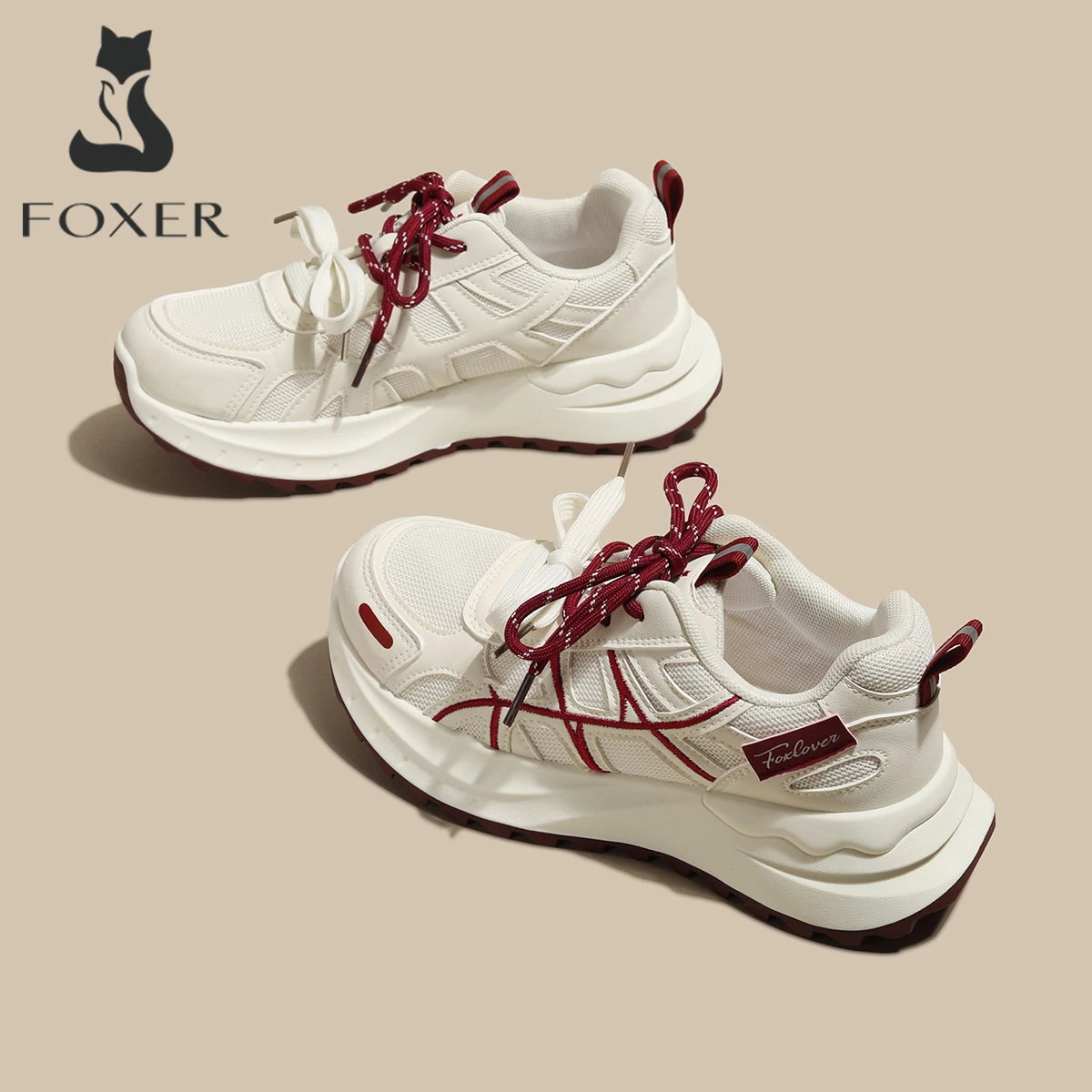 FOXER 2026 Neue Damen Mesh-Sneaker Chunky Casual Atmungsaktive Schuhe Modische Plateau-Sportschuhe Damen Komfort-Walkingschuhe
