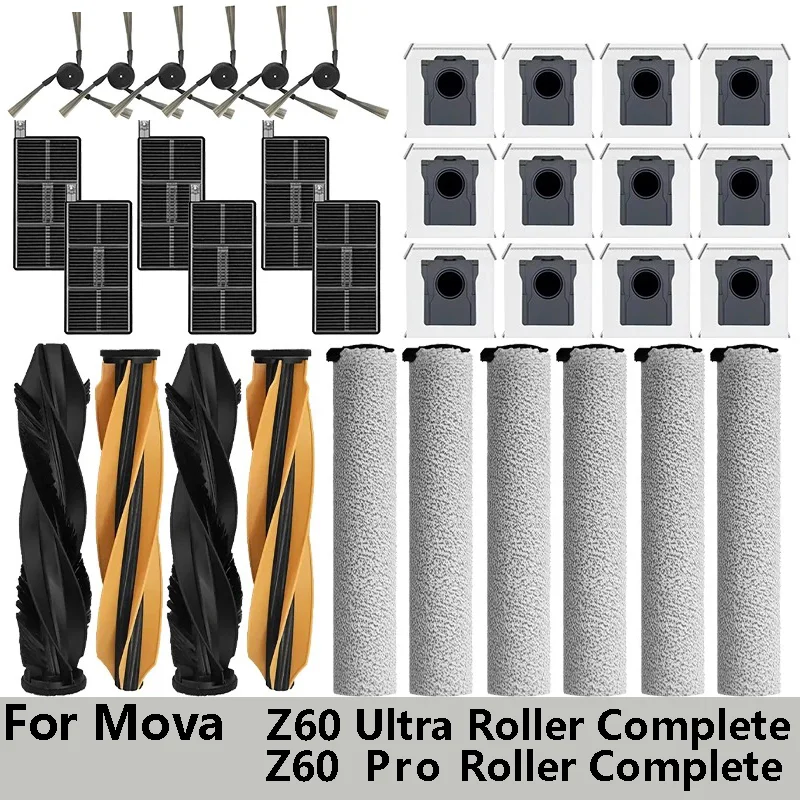Für MOVA Z60 Ultra Roller Complete/ Z60 Ultra Roller SA Roller Roboterstaubsauger Ersatzteile Hauptbürste Seitenbürste Staubbeutel Filter Walze Image