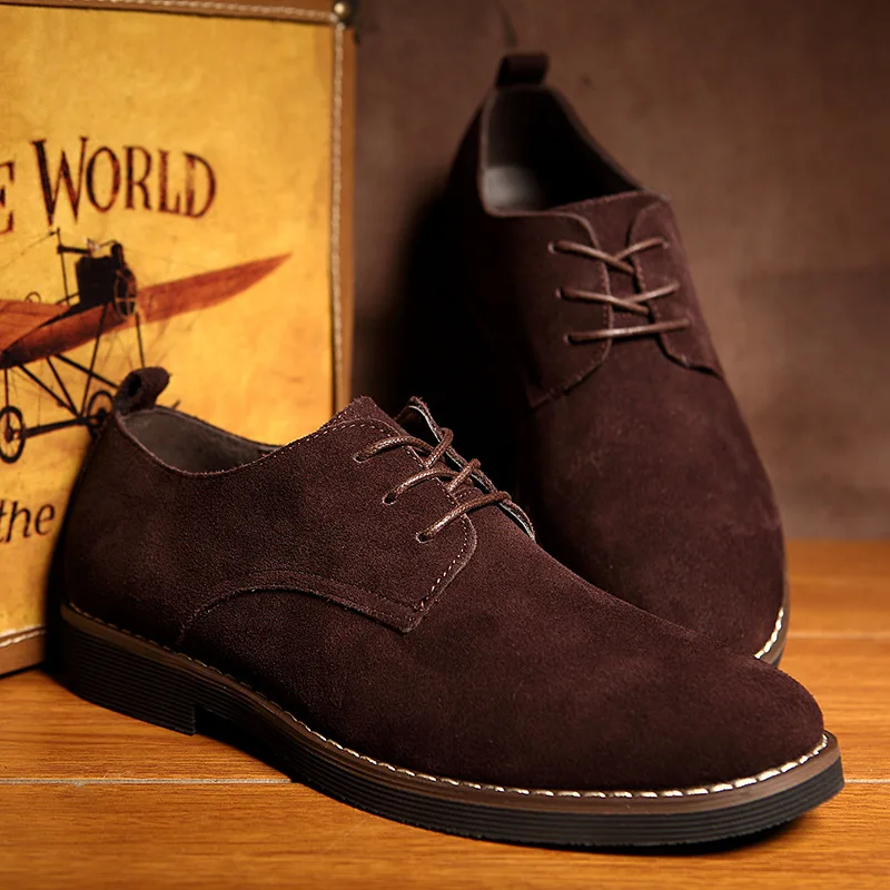 Lässige Herren-Lederschuhe im britischen Stil, extra Größen 46 47 48, Wildleder-Obermaterial, bequeme Business-Loafer