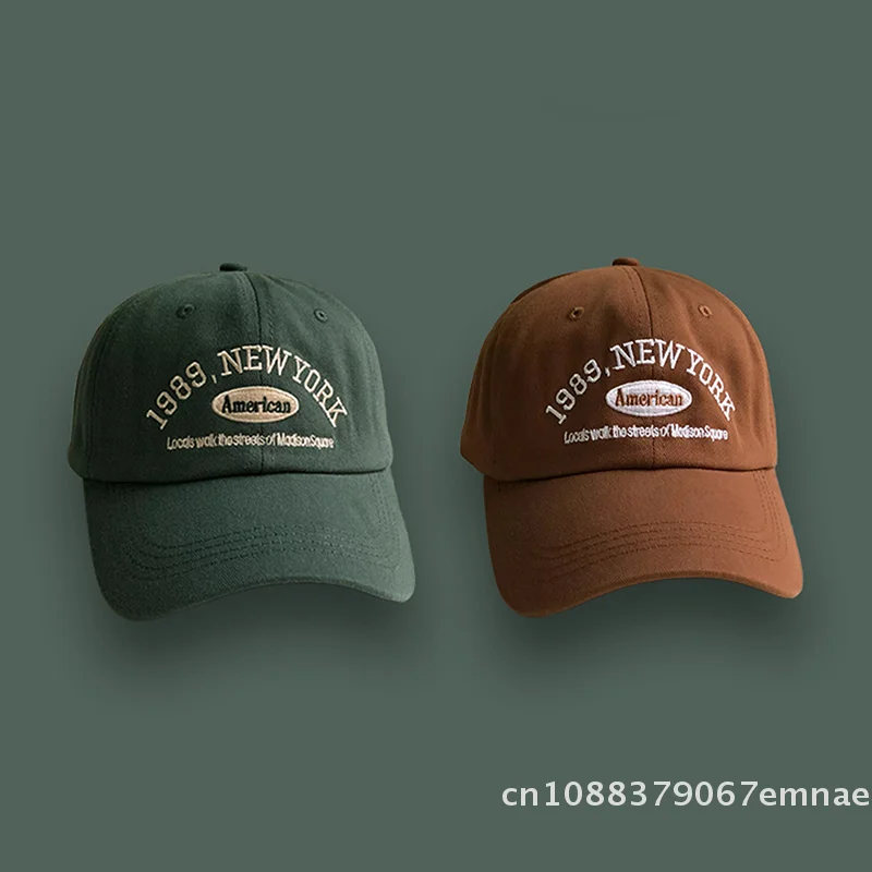 [ZY]1989 Amerikanische Retro-Baseballkappen für Herren und Damen, Streetwear mit Buchstaben-Stickerei, Retro-Flatcaps, Einfarbig Schwarz und Weiß, Hip-Hop-Kappe