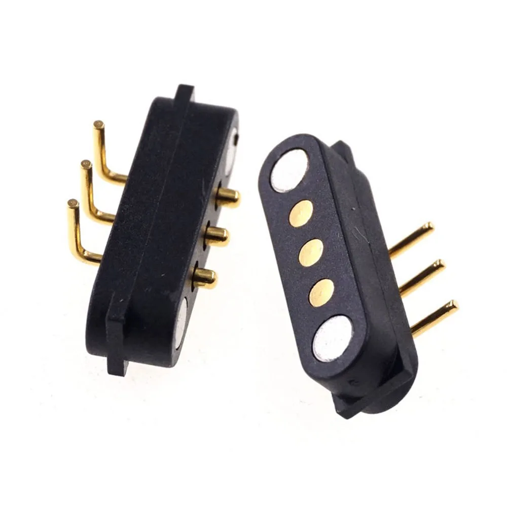 1 paar Frühling-Geladen Magnetische Pogo Pin Stecker Port Jack 3Pin Pitch 2,54 Männlich-weibliche 2A 36V Hohe aktuelle DC Power Ladung Sonde Image