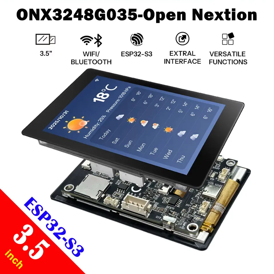 ONX3248G035-Open Nextion 3,5″ ESP32-S3 LCD-Modul-Bildschirmpanel Touchscreen-Entwicklungsboard der Genius-Serie Image