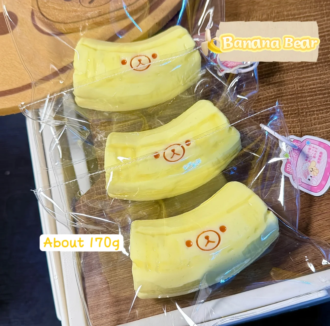 1 Stück handgemachter Squishy mit BUTTER-Textur – Bananenbär-Form zur Stresslinderung – lebensmittelechtes Silikon S Image