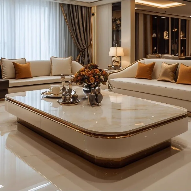 Luxuriöser High-End-Couchtisch, 1,5 Meter ausziehbar, für große Wohnungen, Wohnzimmer, modern, superkristallklar Image