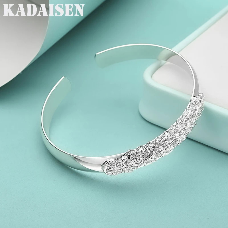 Neues Elegantes Pfauen-Armreif-Set aus 925 Sterling Silber für Damen, Modisches Party- und Hochzeits-Accessoire, Schmuckgeschenk Image