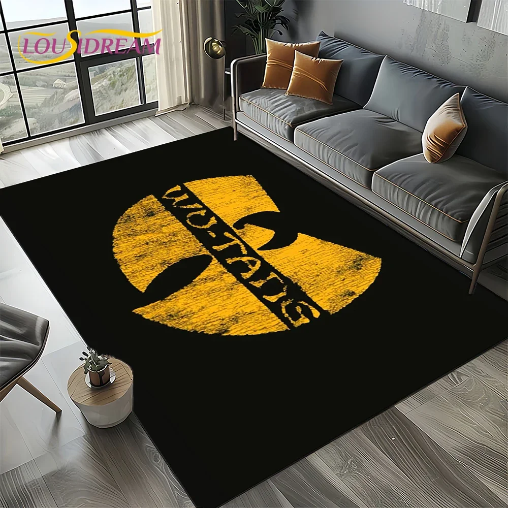 3D Wu T-TANG Clans Hip-Hop-Schild Rap-Teppich für Schlafzimmer, Wohnzimmer, Heim-Sofa-Dekoration, Kinder-Spielteppich, große Deko-Bodenmatte