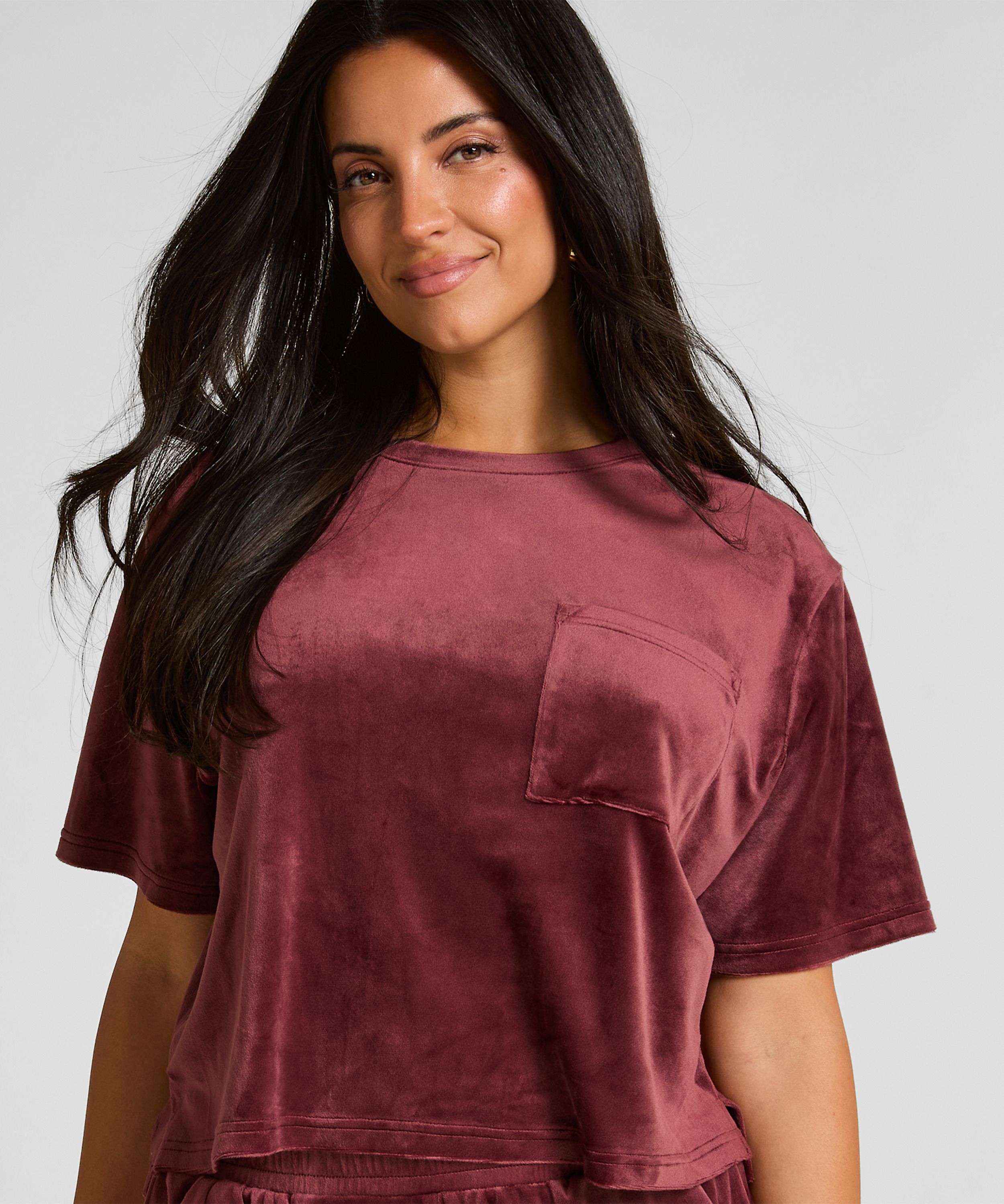 Hunkemöller Womens Top Velours Pocket - Red - Size X-small | Hunkemöller Sale | Discount Designer Brands