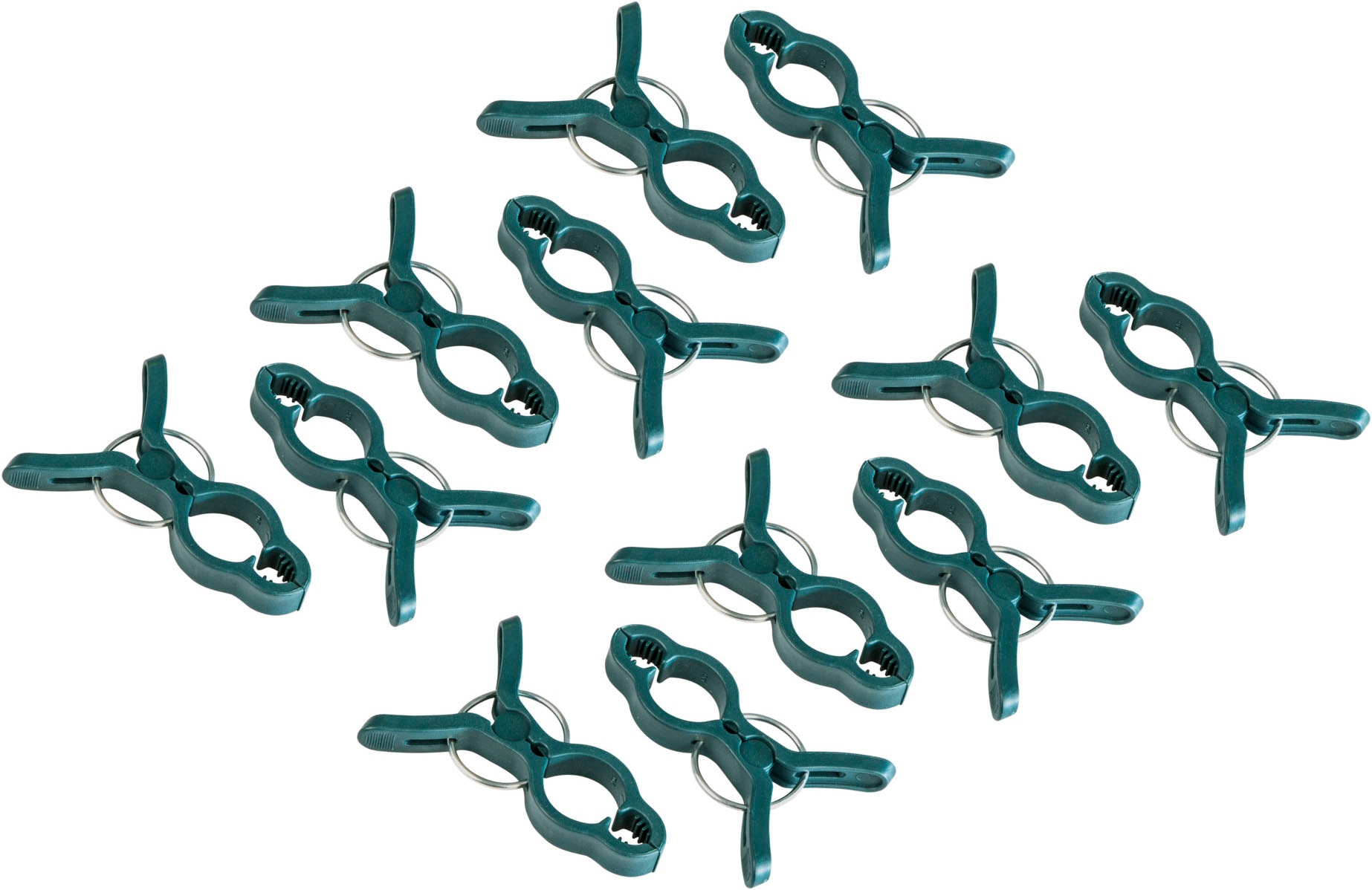 Rankhilfe WINDHAGER "Pflanzenclips Fix zum befestigen von Ästen, Pflanzklammern 12 Stk.", weiß, neutral, B:5cm H:7,5cm, Kunststoff, Rankhilfen, Pflanzenhalter 7,5 x 5 cm, grün Image