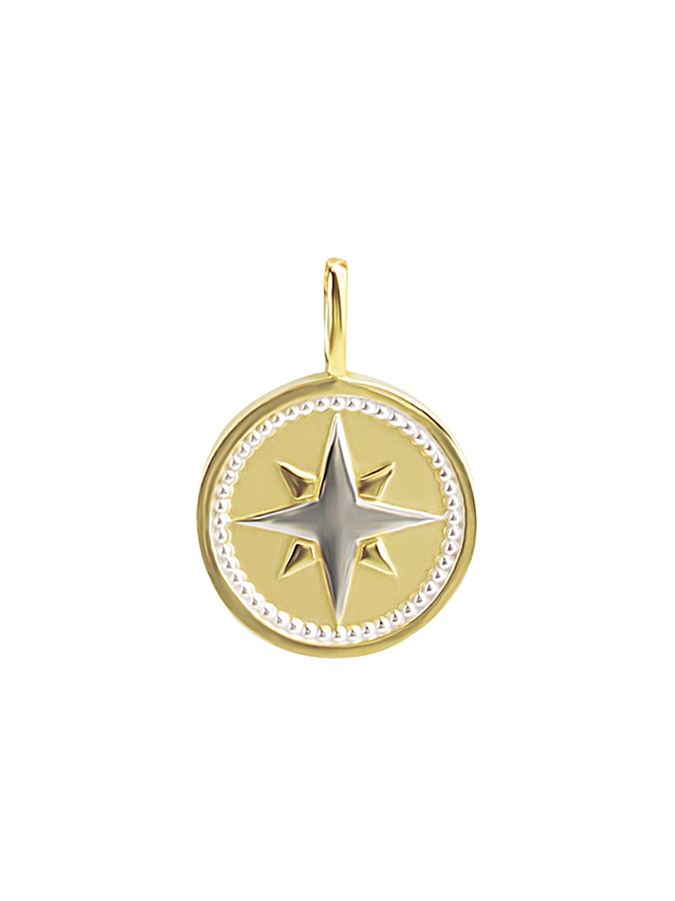 Orolino Anhänger 375 Gold zweifarbig mit Windrosen-Motiv