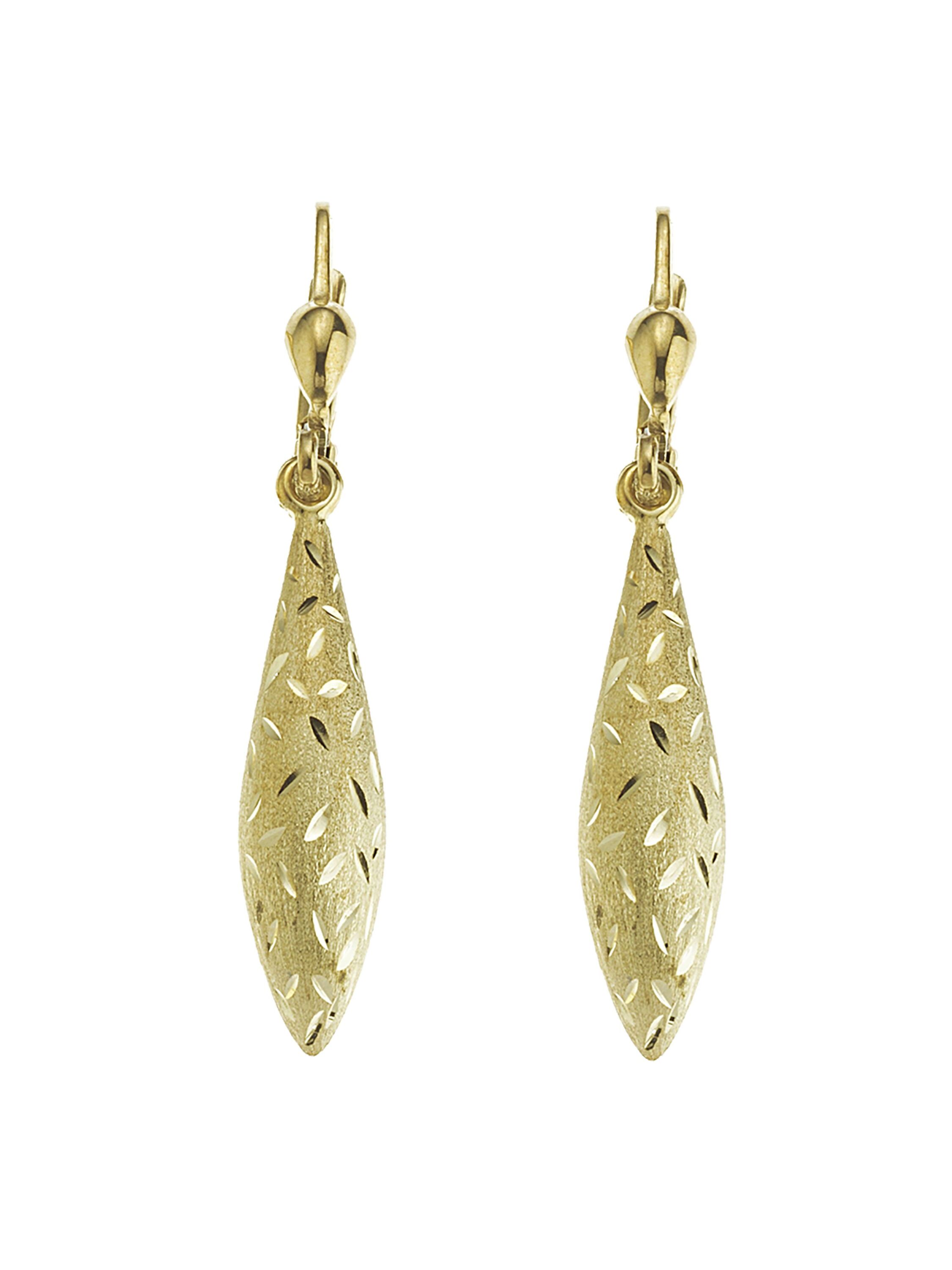 Fascination by Ellen K. Ohrringe 333 Gold glanz matt diamantiert