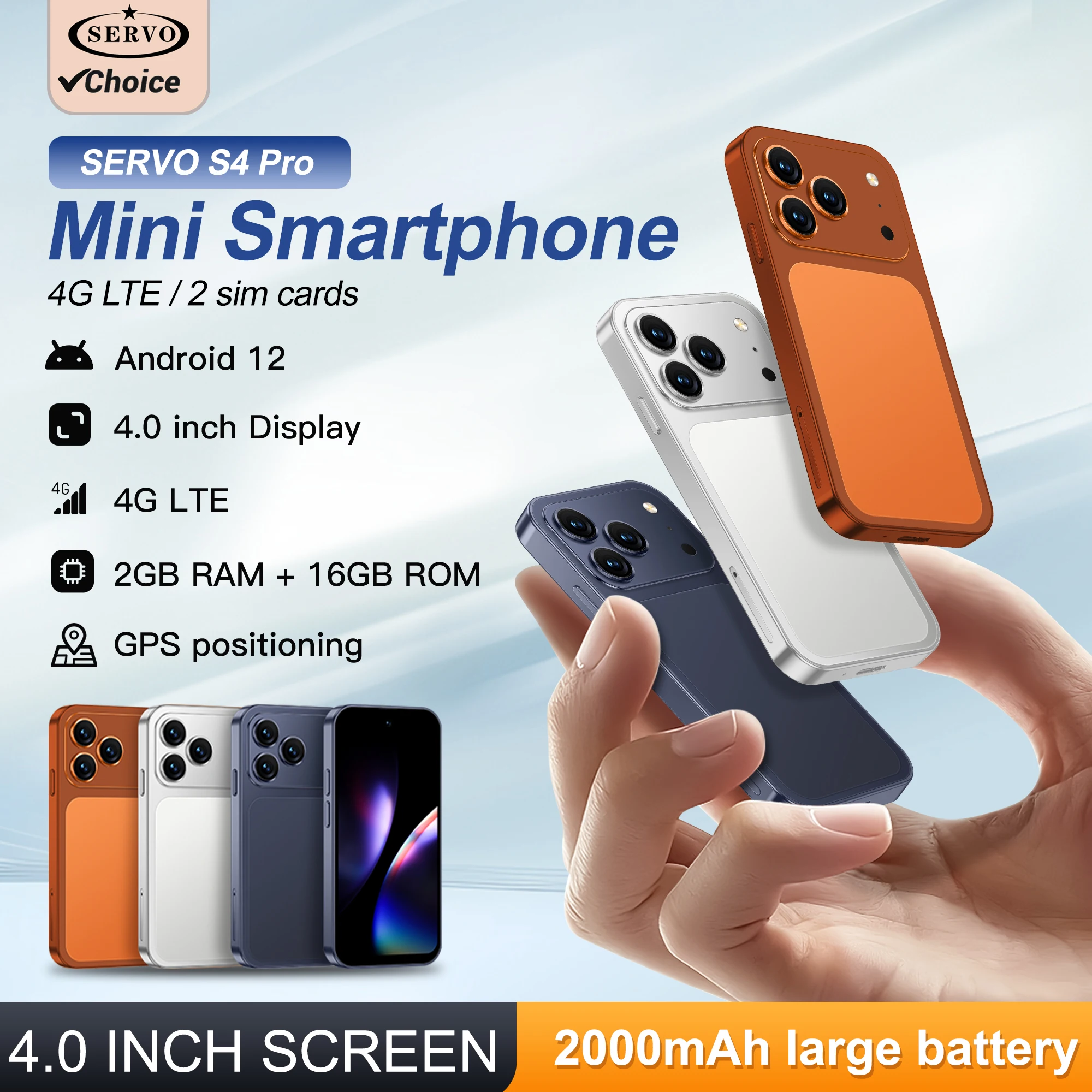 2026 SERVO Android Mini Smart Phone 4G LTE 4.0