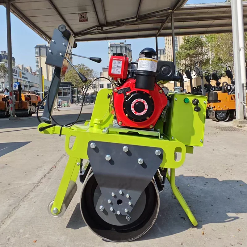 Mini Compattatore a Rullo a Doppio Tamburo da 300kg, 500kg, 600kg, 800kg, Completamente Idraulico, a Vibrazione, Piccolo Rullo Stradale Monoruota Manuale