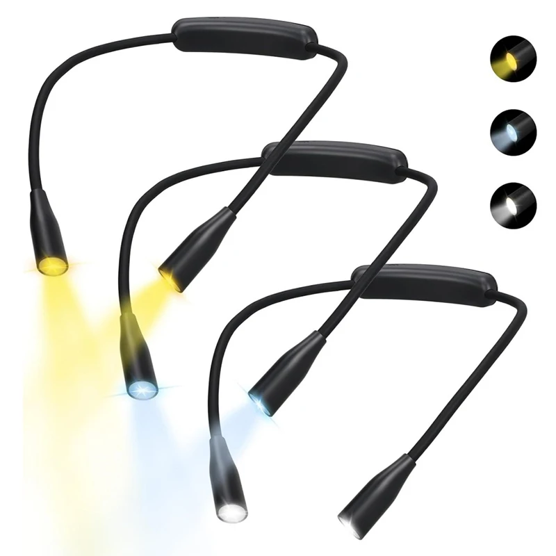 Lampe de lecture LED pour le cou, lampe de livre 360 ° Lampe de lecture à bras flexible, lampe de cou pour la lecture, lampe de lecture de nuit pour l'étude