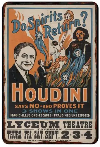 Houdini Retro-Poster, komplett aus Metall, Blechschild – Aluminium Image
