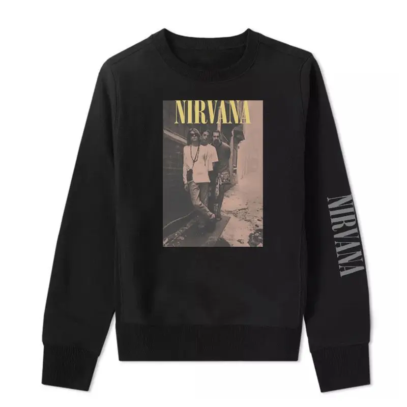 Y2k NirVANA Band Rock Langarm-Hoodie - Nirvana Kurt Cobain Herren Punk Locker Sitzender Kapuzenpullover - Herbst/Winter Bestseller Image