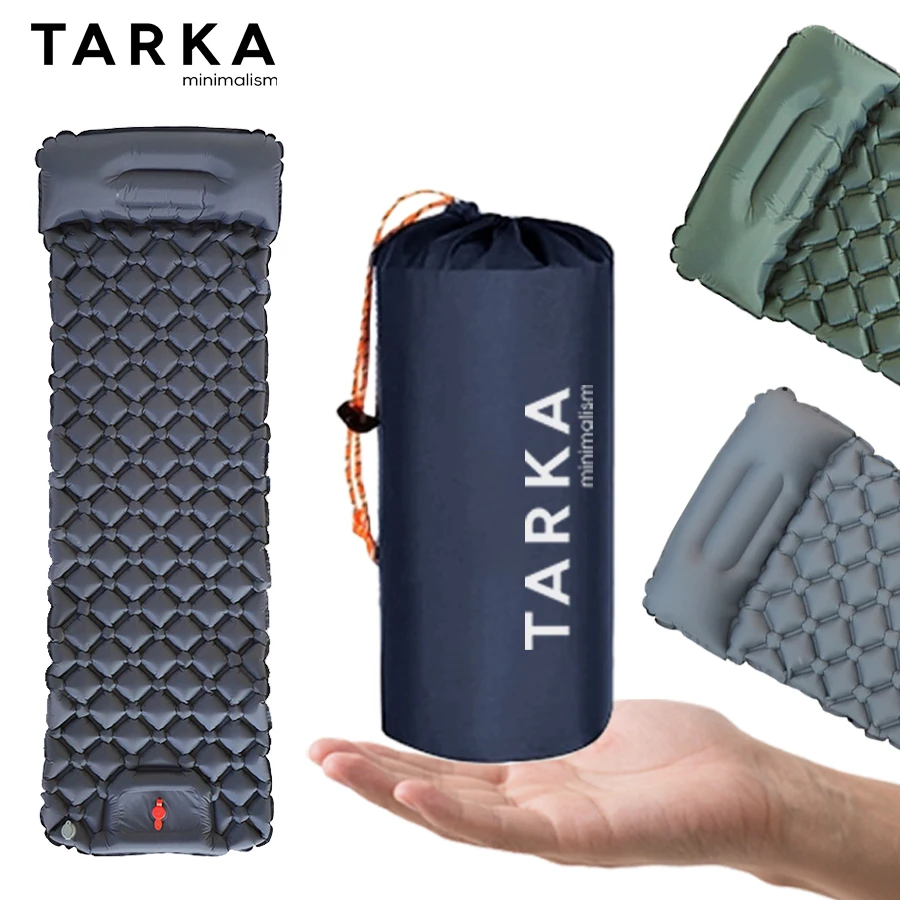 TARKA Aufblasbare Luftmatratze, Isomatte, Camping, selbstaufblasende Matte mit Kissen, Luftkissen, verbessertes Zelt, selbstaufblasendes Bett Image