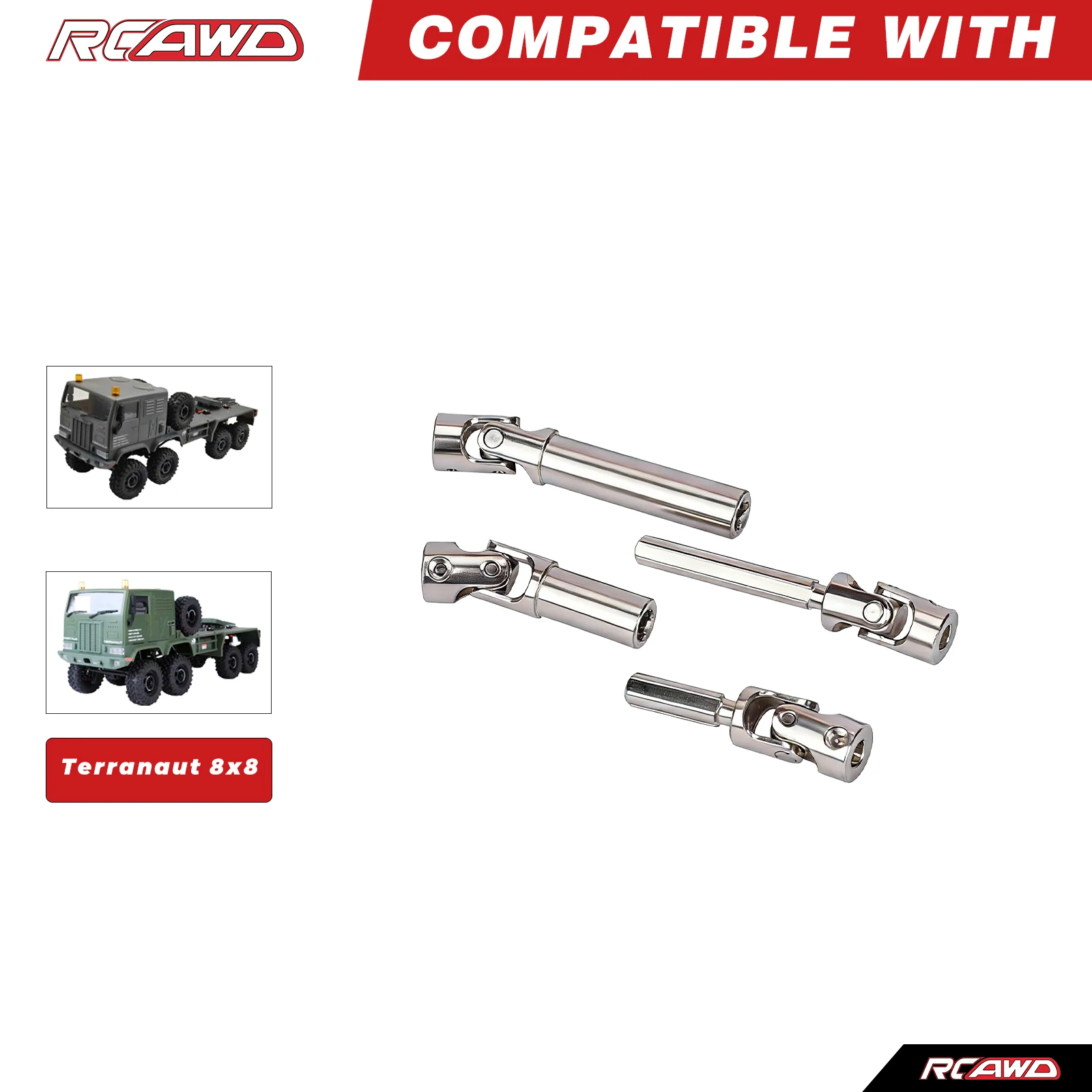 RCAWD CR18P Mittelantriebswellen-Set für Hobby Plus 1/18 Terranaut 8x8 RC Truck Vollmetall-Mittelwellen Upgrade-Teil
