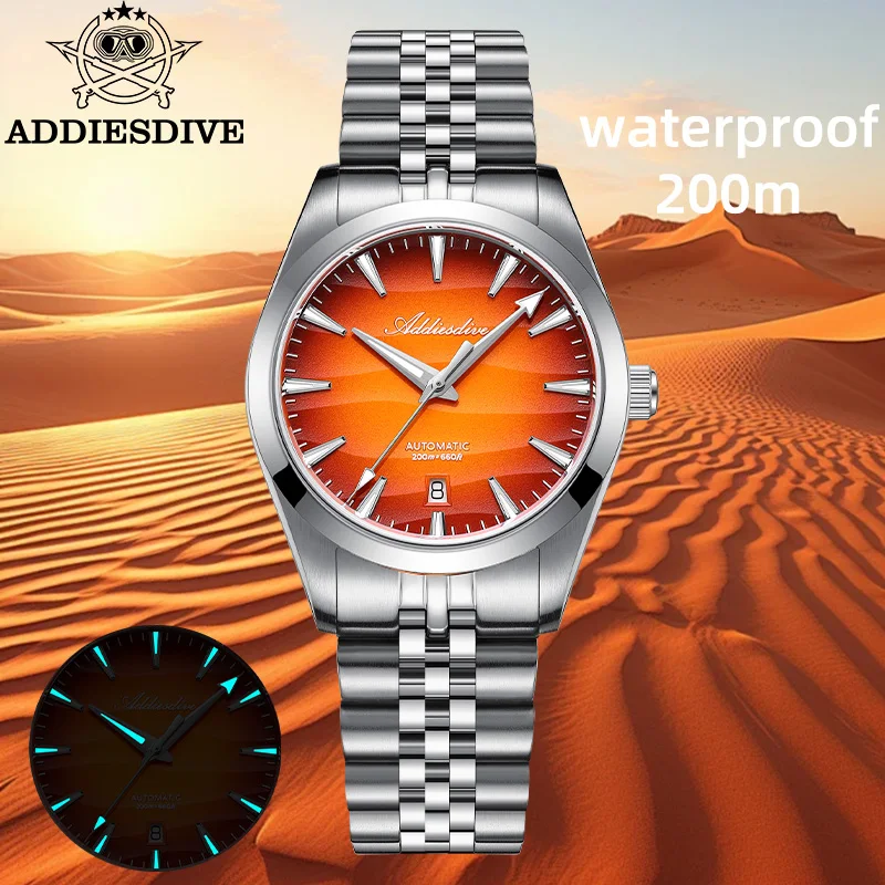 ADDIESDIVE Herrenuhr 2026 Neu 39mm Luxus Saphir Mechanische 8215 Automatikuhr Taucheruhr Wasserdicht 200m BGW9 Super Leuchtend Image