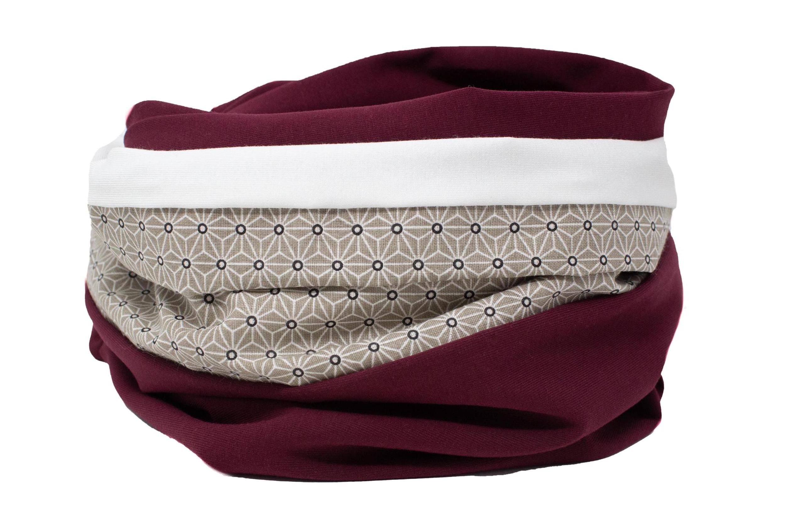 Sciarpa ad anello da donna, sciarpa in jersey, sciarpa da donna, scaldacollo, sciarpa da donna, sciarpa casual, bordeaux, accessori moda, sciarpa per
