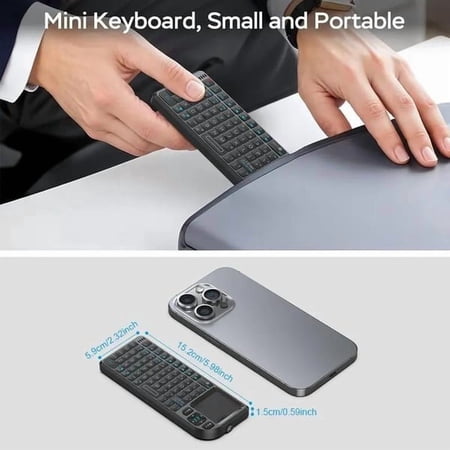 Classic Wireless Mini Keyboard Integrated Keyboard and Mouse Combo with USB Receiver Compact Portable Low Latency Plug-Play for Home Office Computer Laptop PC Desktop Use