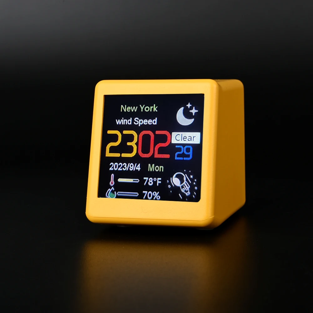 Horloge météo intelligente, album photo électronique, station météo, affichage animé, mise en réseau Wi-Fi, mise à jour automatique, ornement de bureau