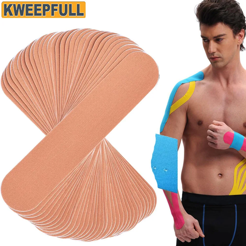 Vorgeschnittene Kinesiologie-Tape-Streifen 10/20 Stück, Elastisches Kinetisches Sporttape, Muskelunterstützungstape für Knie-Training & Fitness Image