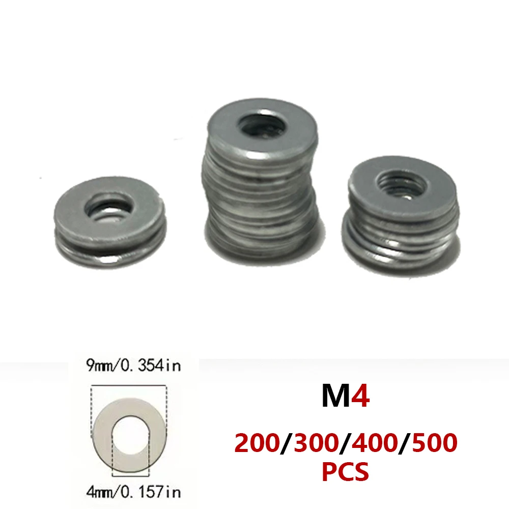 M4-200/300/400/500 Stück Flache Unterlegscheiben M4 Metall-Dichtungsringe Dichtungsunterlegscheiben Abstandshalter Unterlegscheiben aus 304 Edelstahl Image