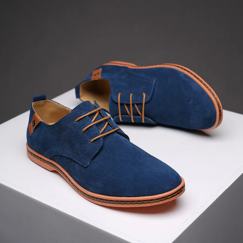 2024 mode männer casual schuhe neue frühjahr männer wohnungen schnüren männlichen wildleder oxfords männer leder schuhe zapatillas hombre größe 38-48 Image