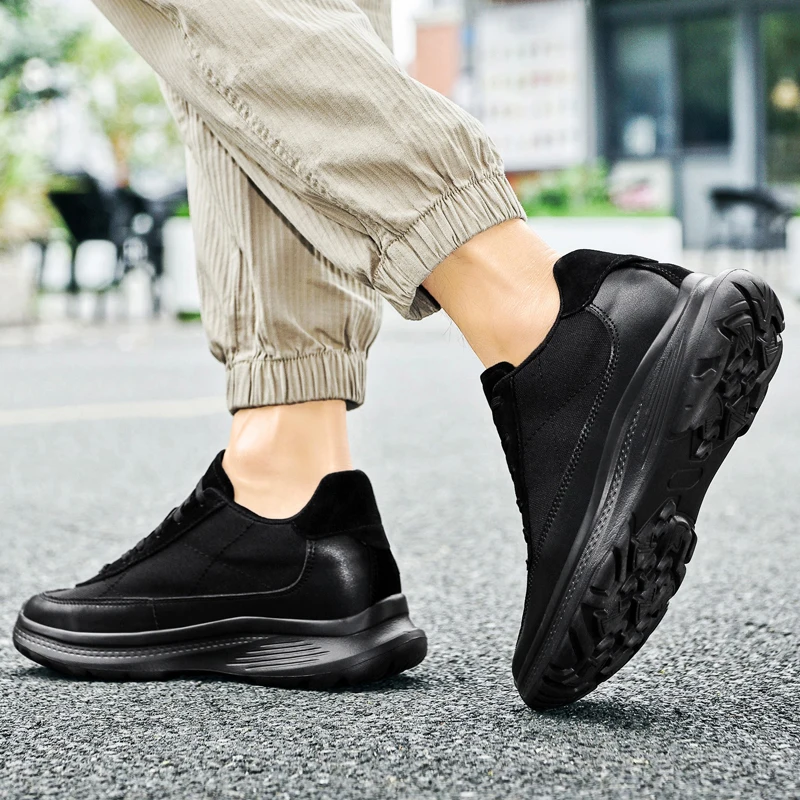 Herren-Sneaker mit 6 cm Keilabsatz, Plateau-Schuhe mit Erhöhung, Casual Chunky Schuhe, Größe 37-45