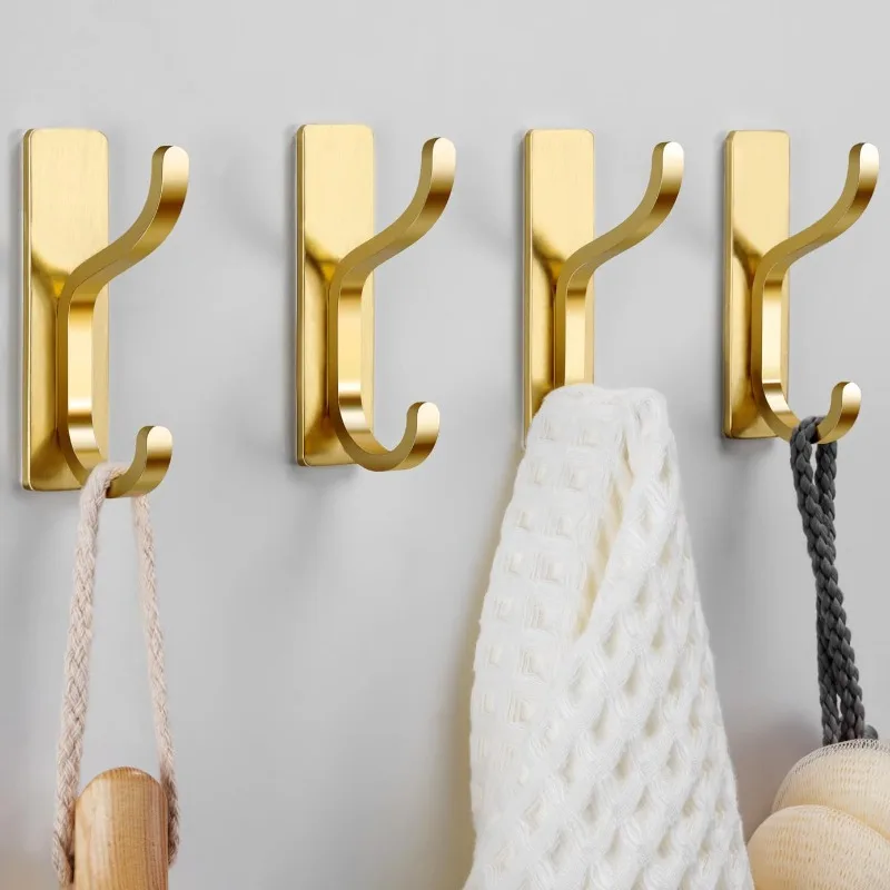 4 Stück Türhaken, stark, selbstklebend, Schlüsselhaken, Edelstahl, wasserdicht, zum Aufhängen für Badezimmer, Handtuch, Schlüssel, Küchenzubehör
