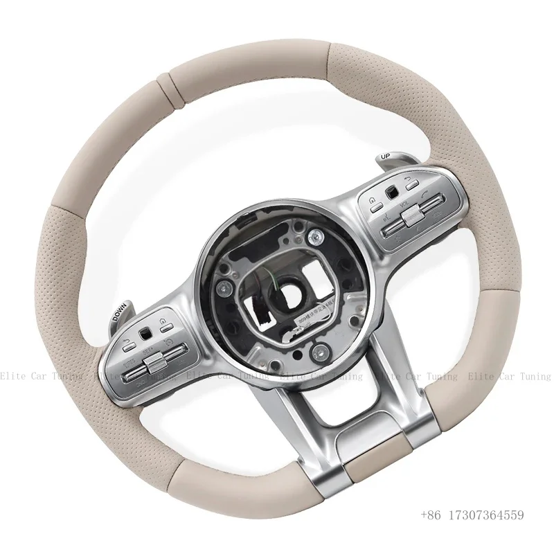 Beiges Lenkrad für Mercedes Benz AMG W205 W204 W166 W212 W213 W222 A/B/C/E/S/G/V Klasse cls glc gle gls gla cla glk slc Image