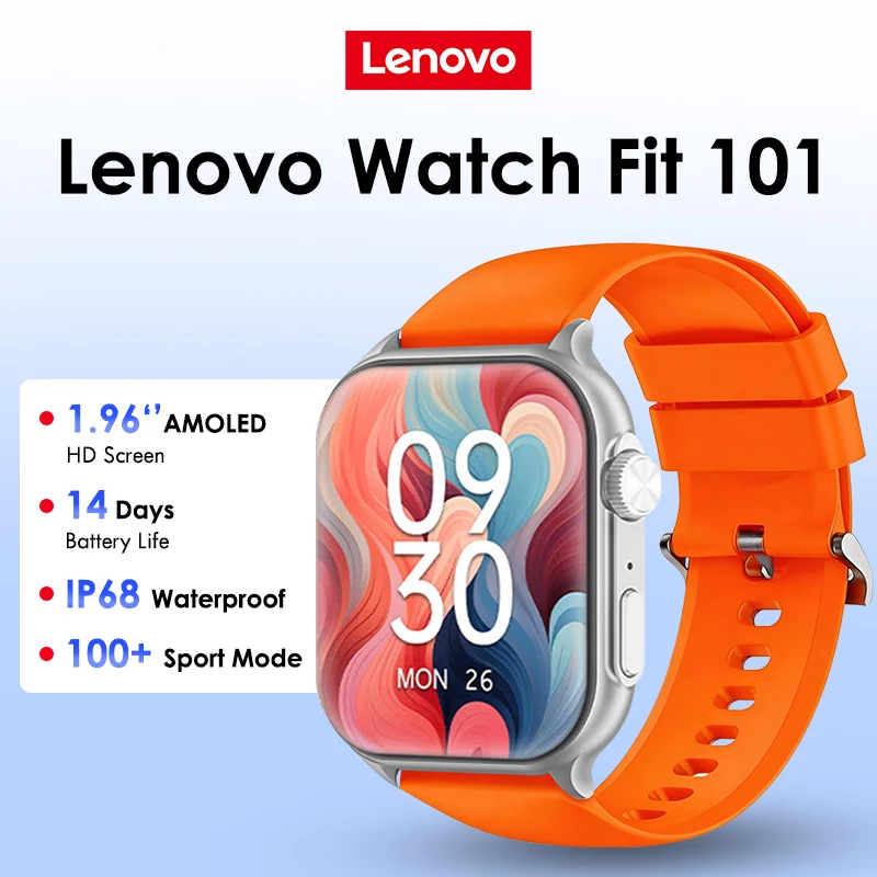 LENOVO Watch Fit Smartwatch 1,96 Zoll HD-Display Smartwatch Bluetooth-Sprachanrufe IP68 Wasserdicht Fitness-Tracking Smartwatch Image