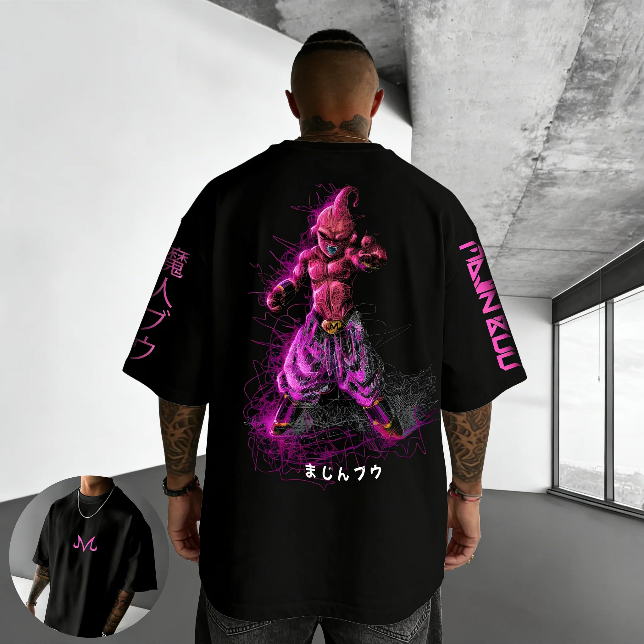 2026 Neues Dragon Ball Anime T-Shirt Sommer Neuer Majin Buu Aufdruck Herren und Damen Harajuku Lässiges Eltern-Kind Kurzarm-Shirt Image