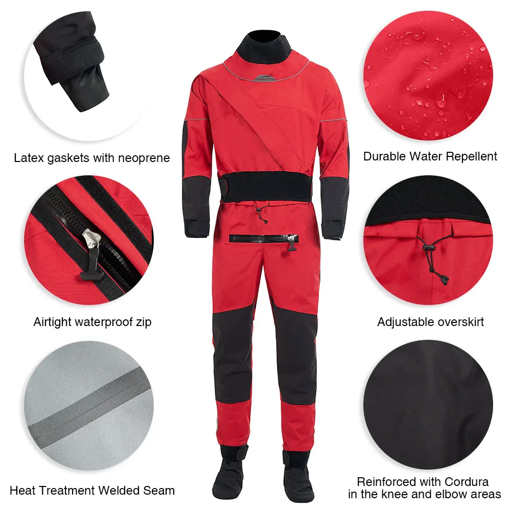 Kayak Men's Dry Wetsuit Jungle Adventure Raincoat Windproof Waterproof Breathable Highly Effective Water Repellent Image