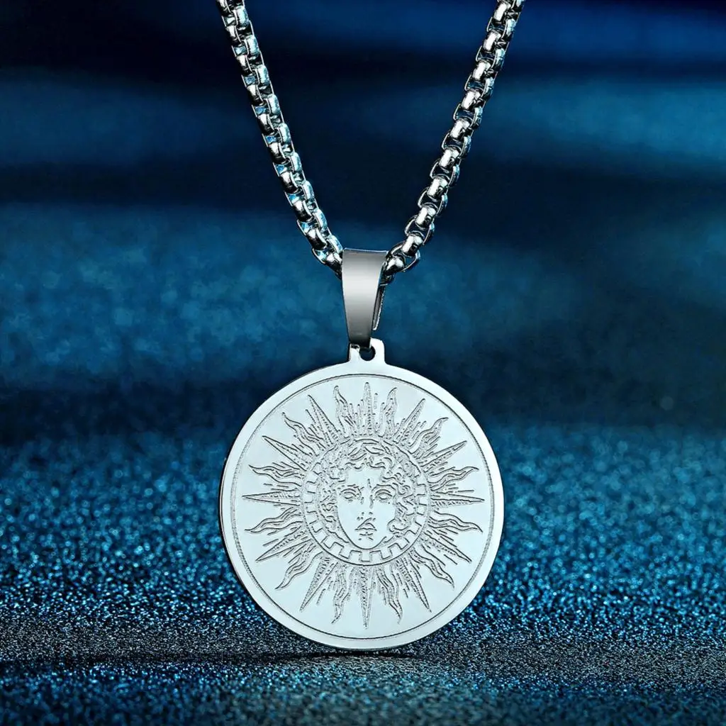 Kiniziale antico dio greco del sole Helios collana con ciondolo amuleto antico dio greco del sole collana con ciondolo amuleto Helios