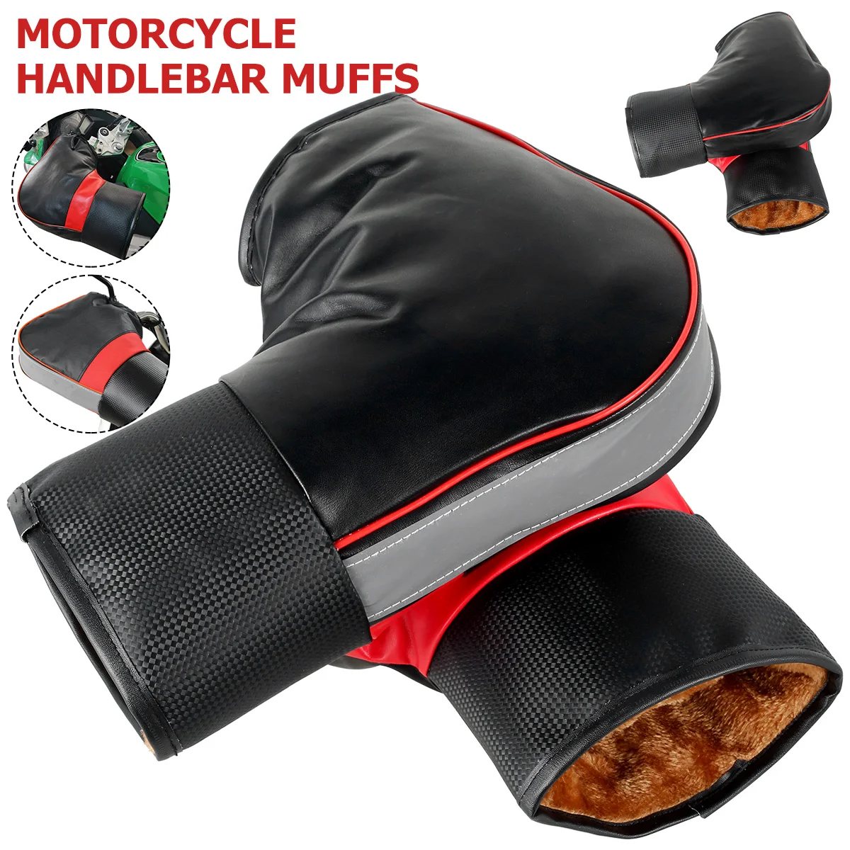 1 paio di manicotti per manubrio moto protettivi per scooter da moto, impugnatura calda e spessa, manicotti per manubrio, guanti scaldini invernali antipioggia