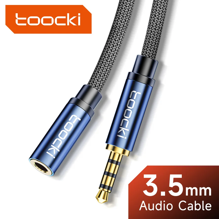 Toocki Cavo Aux Jack da 3,5 mm Maschio a Femmina Maschio Cavo di prolunga audio per altoparlante con microfono per cuffie Cavo di prolunga Xiaomi